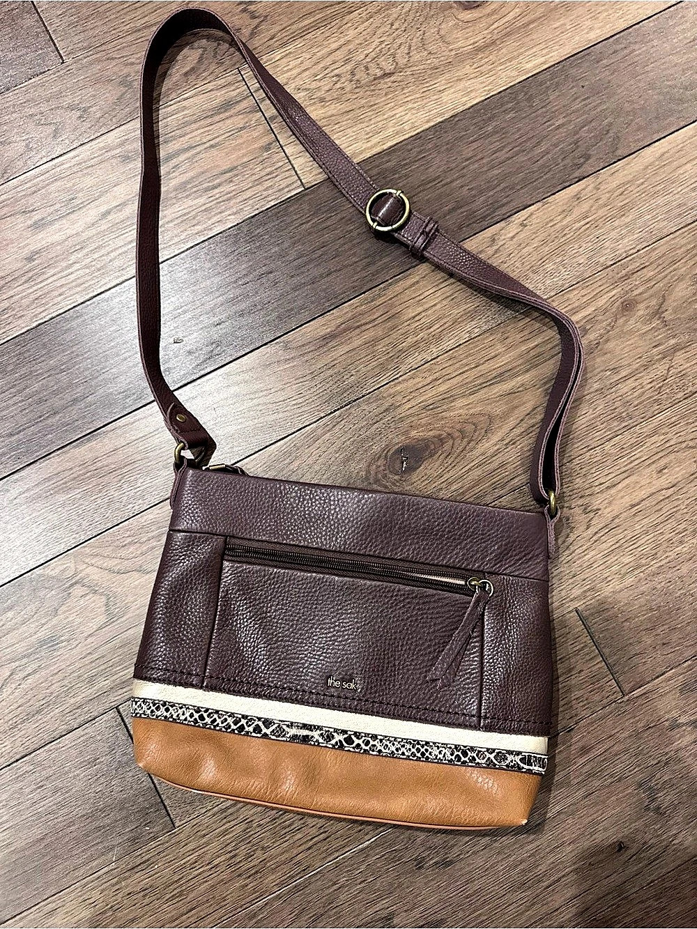 The Sak Brown & Tan Leather Crossbody Bag